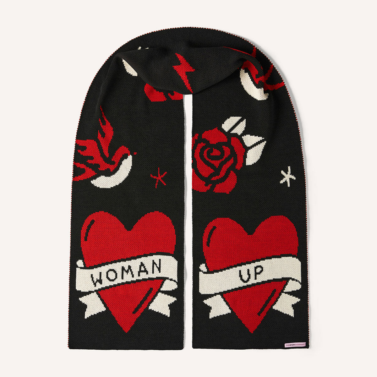 Tattoo 'Woman Up' Giant Scarf-Feminist Apparel, Feminist Clothing, Feminist Giant Scarf-The Spark Company