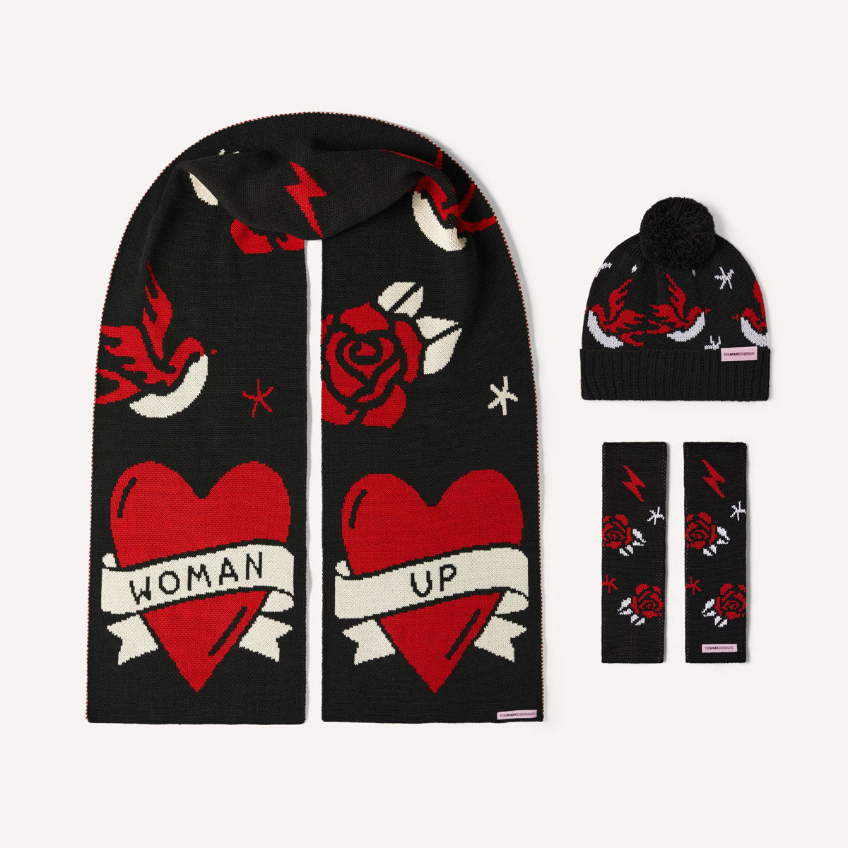 Tattoo 'Woman Up' Knitted Set-Feminist Apparel, Feminist Clothing, Feminist Bundle-The Spark Company