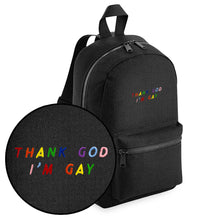 Load image into Gallery viewer, Thank God I&#39;m Gay Embroidered Mini Backpack-LGBT Apparel, LGBT Gift, LGBT Mini Backpack, BG153-The Spark Company