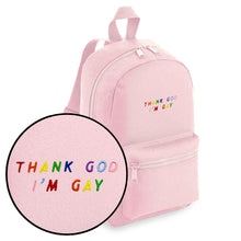 Load image into Gallery viewer, Thank God I&#39;m Gay Embroidered Mini Backpack-LGBT Apparel, LGBT Gift, LGBT Mini Backpack, BG153-The Spark Company