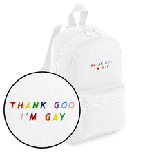 Load image into Gallery viewer, Thank God I&#39;m Gay Embroidered Mini Backpack-LGBT Apparel, LGBT Gift, LGBT Mini Backpack, BG153-The Spark Company