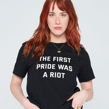 Load image into Gallery viewer, The First Pride Was A Riot T-Shirt-LGBT Apparel, LGBT Clothing, LGBT T Shirt, BC3001-The Spark Company