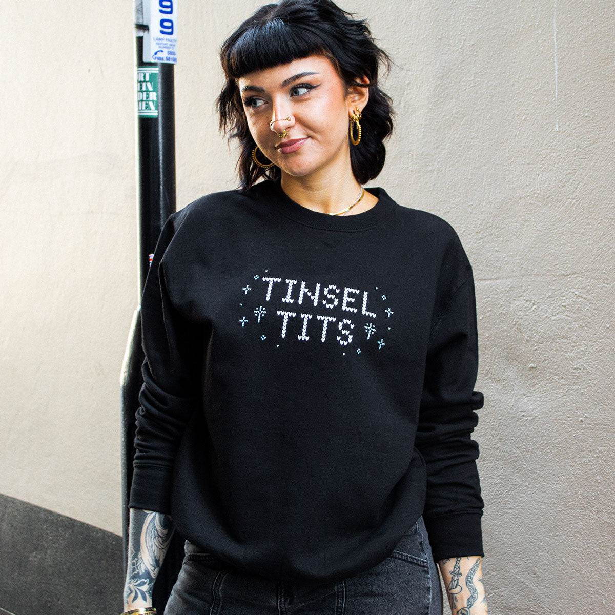 Tinsel Tits Ugly Christmas Jumper-Feminist Apparel, Feminist Clothing, Feminist Sweatshirt, JH030-The Spark Company