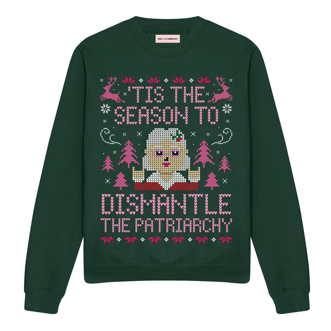 Tis The Season To Dismantle The Patriarchy Ugly Christmas Jumper-Feminist Apparel, Feminist Clothing, Feminist Sweatshirt, JH030-The Spark Company