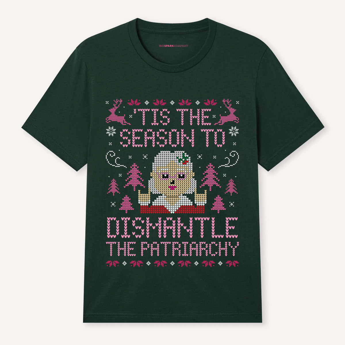 Tis The Season To Dismantle The Patriarchy Ugly Christmas T-Shirt-Feminist Apparel, Feminist Clothing, Feminist T Shirt, BC3001-The Spark Company
