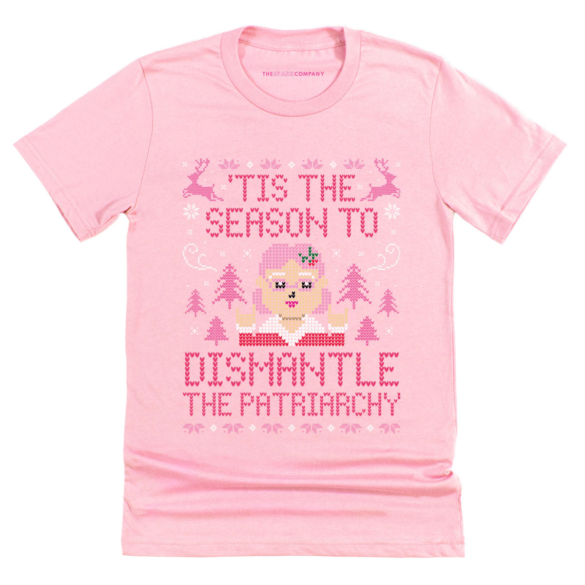 Tis The Season To Dismantle The Patriarchy Ugly Christmas T-Shirt-Feminist Apparel, Feminist Clothing, Feminist T Shirt, BC3001-The Spark Company