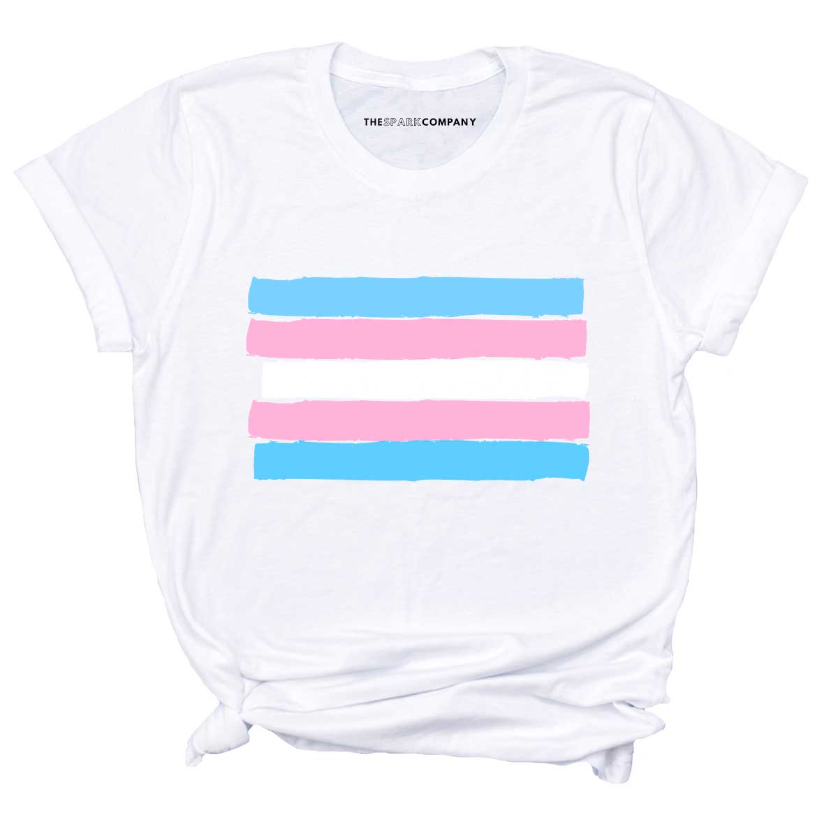 Trans Pride Flag T-Shirt-LGBT Apparel, LGBT Clothing, LGBT T Shirt, BC3001-The Spark Company