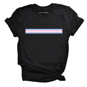 Trans Stripe T-Shirt-LGBT Apparel, LGBT Clothing, LGBT T Shirt, BC3001-The Spark Company