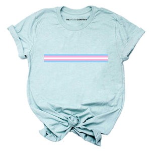 Trans Stripe T-Shirt-LGBT Apparel, LGBT Clothing, LGBT T Shirt, BC3001-The Spark Company