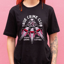 Load image into Gallery viewer, True Crime Club T-Shirt-Feminist Apparel, Feminist Clothing, Feminist T Shirt, BC3001-The Spark Company