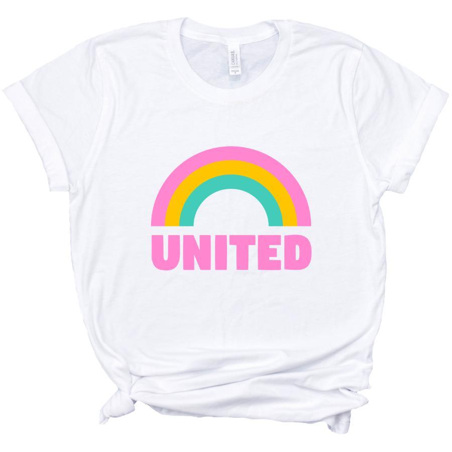 United Pride Rainbow T-Shirt-LGBT Apparel, LGBT Clothing, LGBT T Shirt, BC3001-The Spark Company