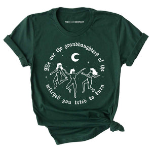 We Are The Granddaughters of The Witches Halloween T-Shirt-Feminist Apparel, Feminist Clothing, Feminist T Shirt, BC3001-The Spark Company