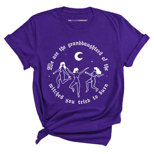 We Are The Granddaughters of The Witches Halloween T-Shirt-Feminist Apparel, Feminist Clothing, Feminist T Shirt, BC3001-The Spark Company