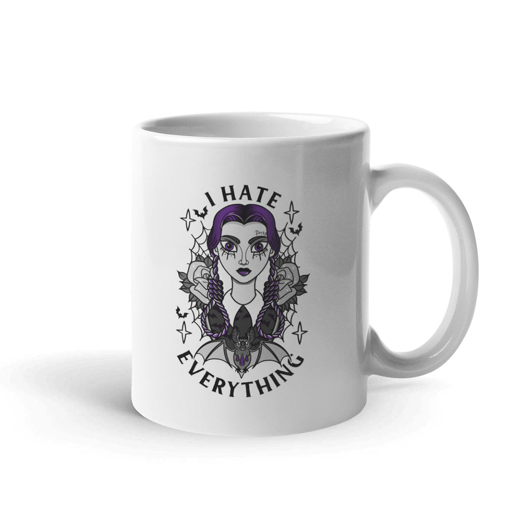 Wednesday Addams Mug-Feminist Apparel, Feminist Gift, Feminist Coffee Mug, 11oz White Ceramic-The Spark Company