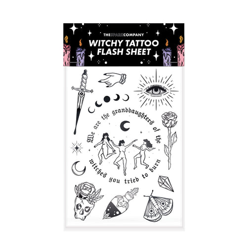 Witchy Tattoo Transfer Sheet-Feminist Apparel, Feminist Gift, Feminist Stickers-The Spark Company