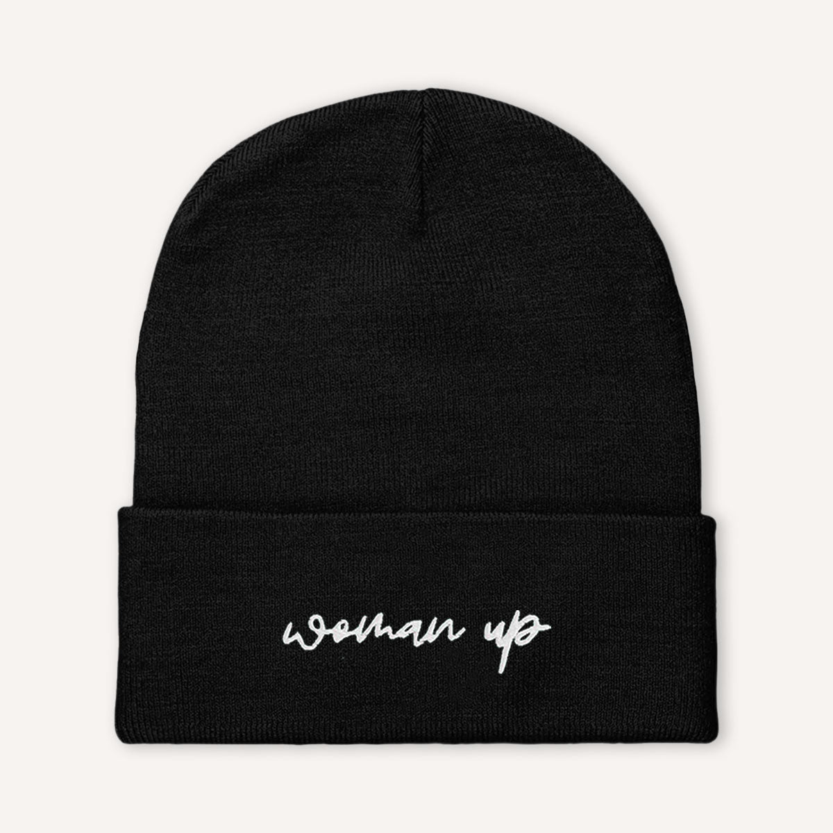 Woman Up Embroidered Beanie Hat-Feminist Apparel, Feminist Gift, Feminist Cuffed Beanie Hat, BB45-The Spark Company