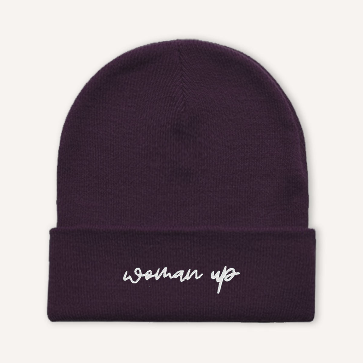 Woman Up Embroidered Beanie Hat-Feminist Apparel, Feminist Gift, Feminist Cuffed Beanie Hat, BB45-The Spark Company