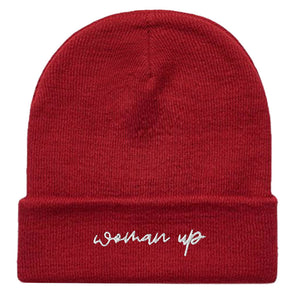 Woman Up Embroidered Beanie Hat-Feminist Apparel, Feminist Gift, Feminist Cuffed Beanie Hat, BB45-The Spark Company