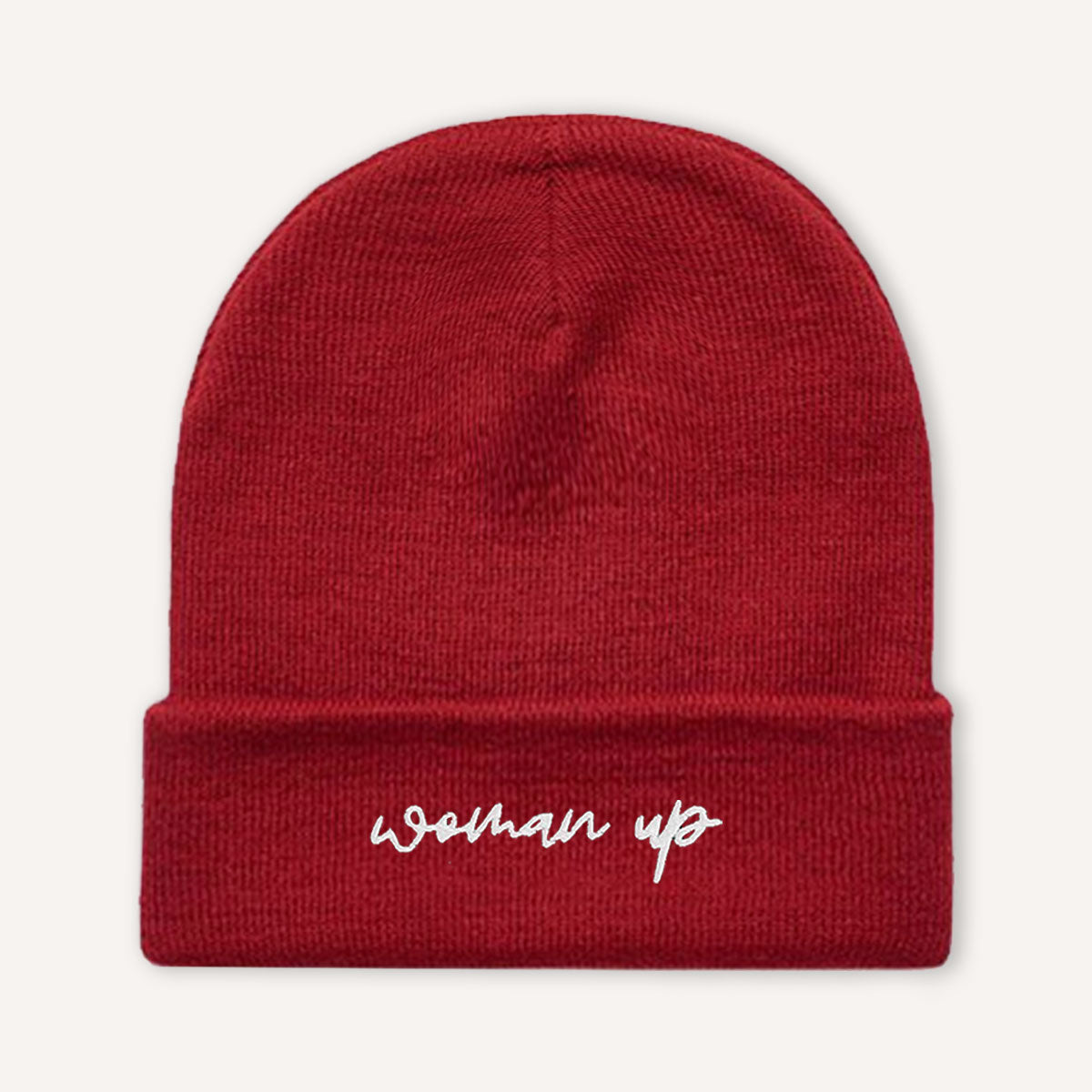 Woman Up Embroidered Beanie Hat-Feminist Apparel, Feminist Gift, Feminist Cuffed Beanie Hat, BB45-The Spark Company