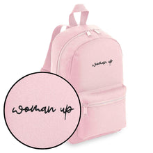 Load image into Gallery viewer, Woman Up Embroidered Mini Backpack-Feminist Apparel, Feminist Gift, Feminist Mini Backpack, BG153-The Spark Company