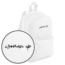 Load image into Gallery viewer, Woman Up Embroidered Mini Backpack-Feminist Apparel, Feminist Gift, Feminist Mini Backpack, BG153-The Spark Company