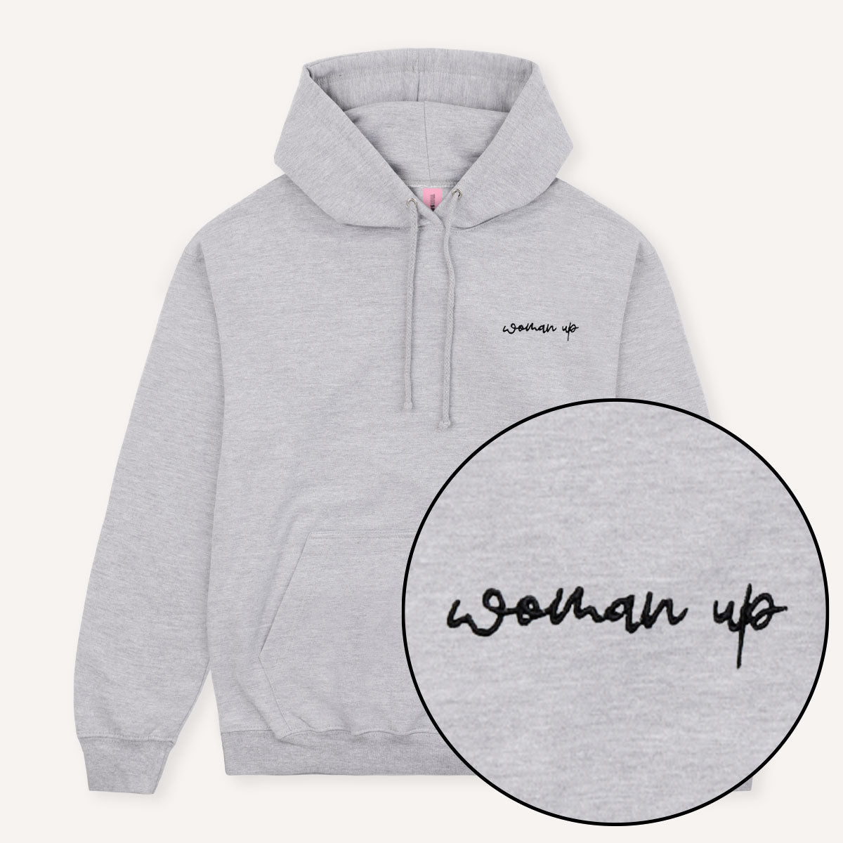 Woman Up Embroidery Detail Hoodie-Feminist Apparel, Feminist Clothing, Feminist Hoodie, JH001-The Spark Company