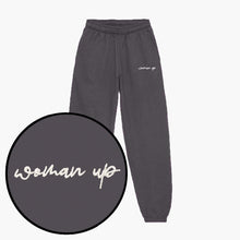 Load image into Gallery viewer, Woman Up Embroidery Detail Joggers-Feminist Apparel, Feminist Clothing, Feminist joggers, JH072-The Spark Company