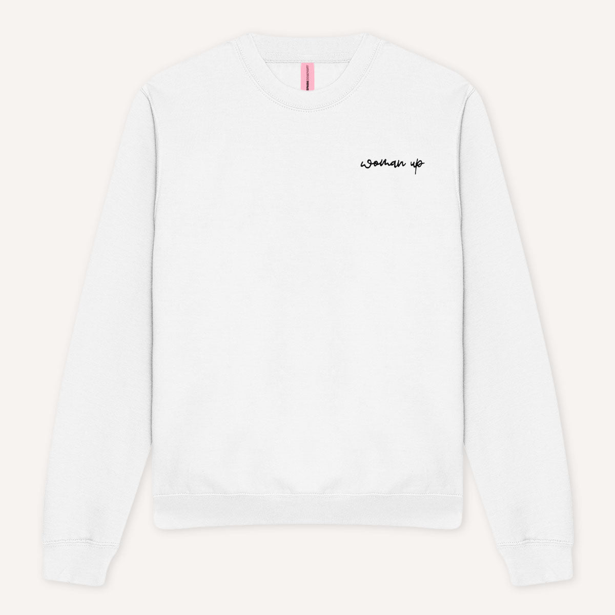 Woman Up Embroidery Detail Sweatshirt-Feminist Apparel, Feminist Clothing, Feminist Sweatshirt, JH030-The Spark Company