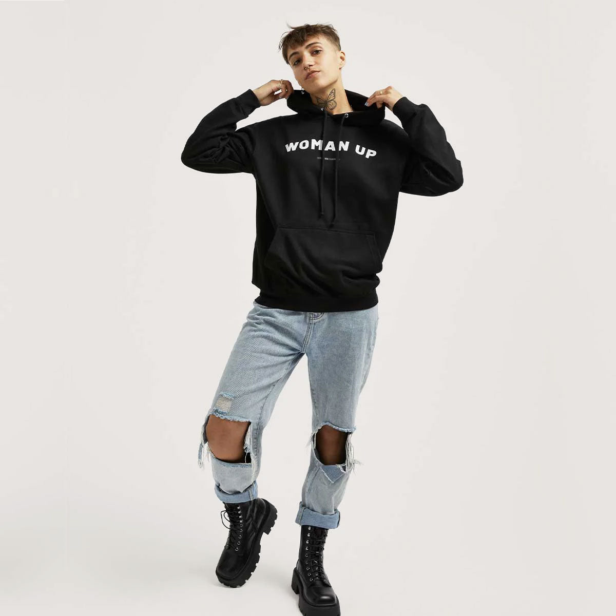 Woman Up Hoodie-Feminist Apparel, Feminist Clothing, Feminist Hoodie, JH001-The Spark Company