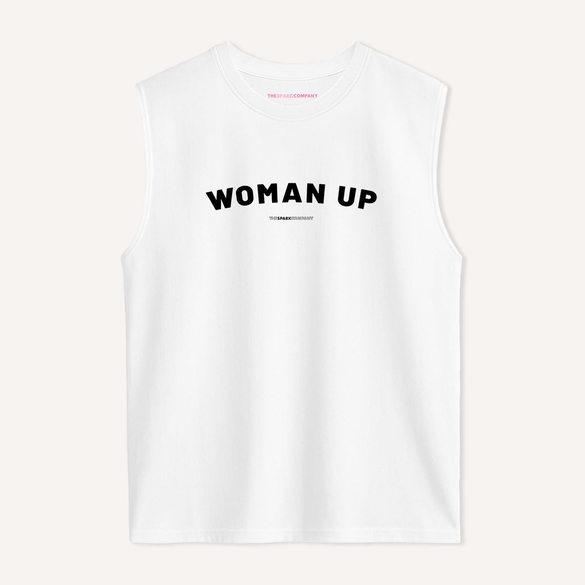 Woman Up Sleeveless T-Shirt-Feminist Apparel, Feminist Clothing, Feminist Sleeveless T Shirt, EP01S-The Spark Company