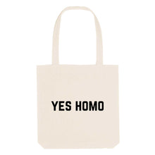 Load image into Gallery viewer, Yes Homo Strong As Hell Tote Bag-LGBT Apparel, LGBT Gift, LGBT Tote Bag-The Spark Company