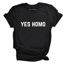 Load image into Gallery viewer, Yes Homo T-Shirt-LGBT Apparel, LGBT Clothing, LGBT T Shirt, BC3001-The Spark Company