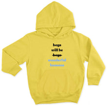 Load image into Gallery viewer, Boys Will Be Wonderful Humans Kids Hoodie-Feminist Apparel, Feminist Clothing, Feminist Kids Hoodie, JH001J-The Spark Company