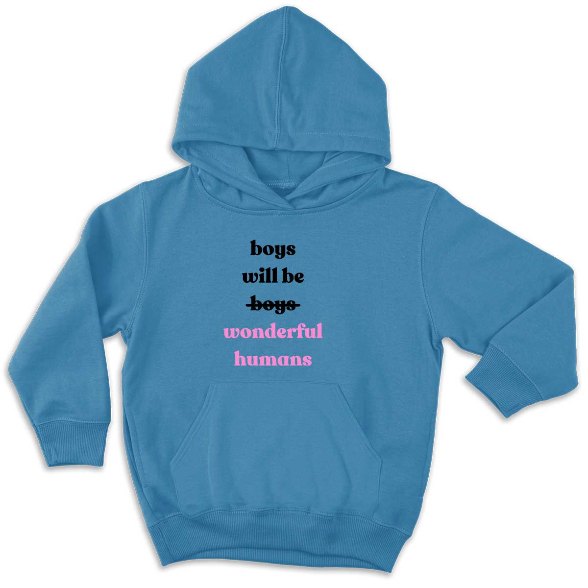 Boys Will Be Wonderful Humans Kids Hoodie-Feminist Apparel, Feminist Clothing, Feminist Kids Hoodie, JH001J-The Spark Company