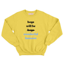Load image into Gallery viewer, Boys Will Be Wonderful Humans Kids Sweatshirt-Feminist Apparel, Feminist Clothing, Feminist Kids Sweatshirt, JH030B-The Spark Company