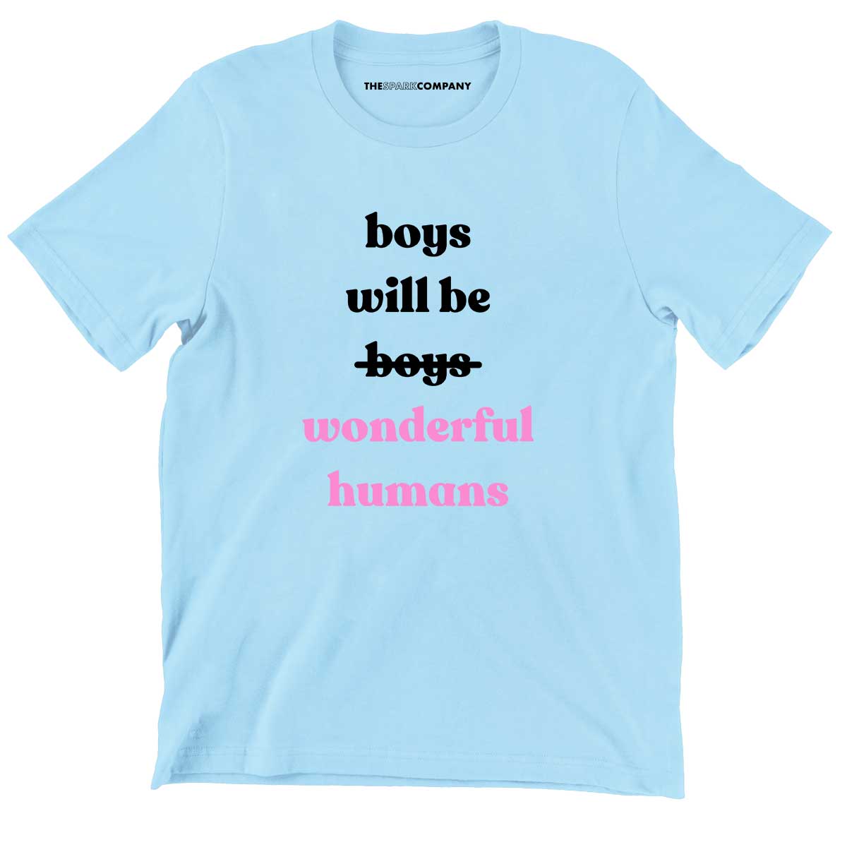 Boys Will Be Wonderful Humans Kids T-Shirt (Unisex)-Feminist Apparel, Feminist Clothing, Feminist Kids T Shirt, MiniCreator-The Spark Company