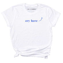 Load image into Gallery viewer, Cry Here T-Shirt-Feminist Apparel, Feminist Clothing, Feminist T Shirt, BC3001-The Spark Company