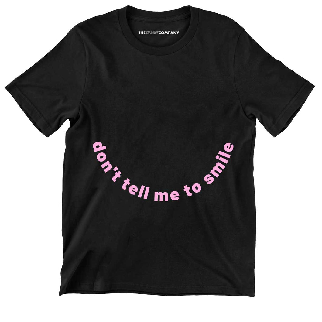 Don't Tell Me To Smile Kids T-Shirt-Feminist Apparel, Feminist Clothing, Feminist Kids T Shirt, MiniCreator-The Spark Company