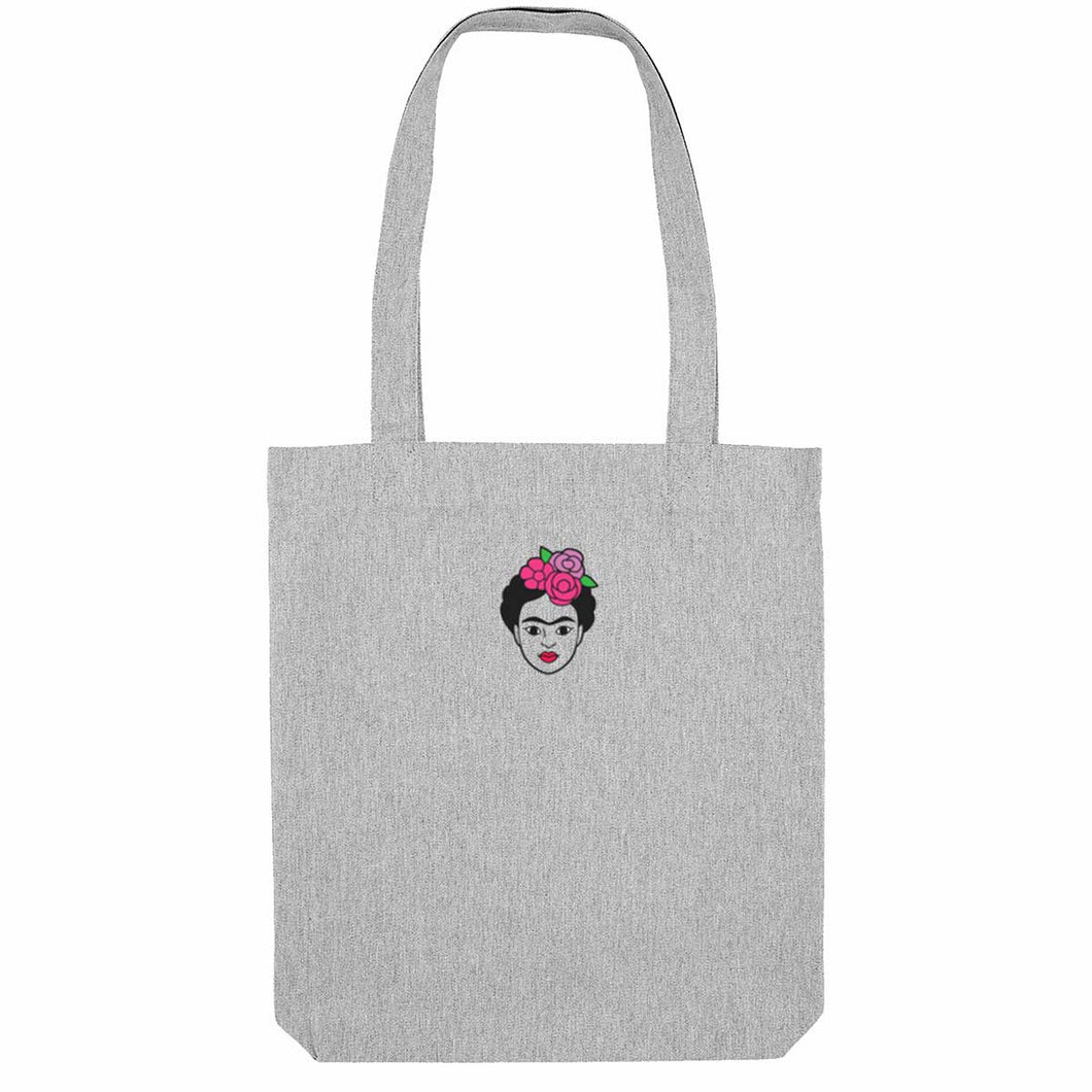 Frida Strong as Hell Embroidered Tote Bag-Feminist Apparel, Feminist Gift, Feminist Tote Bag-The Spark Company