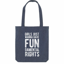 Load image into Gallery viewer, Girls Just Wanna Have Fundamental Rights Strong as Hell Tote Bag-Feminist Apparel, Feminist Gift, Feminist Tote Bag-The Spark Company