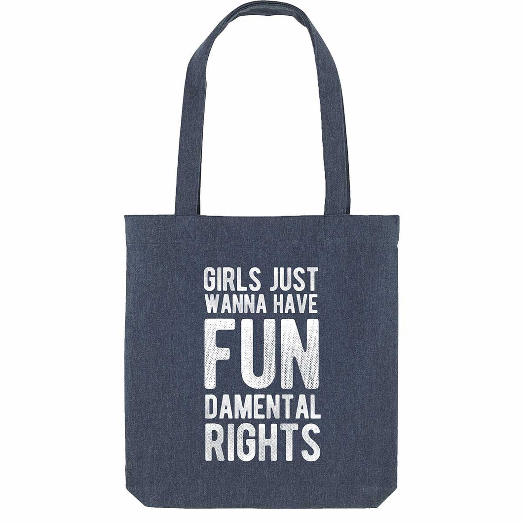 Girls Just Wanna Have Fundamental Rights Strong as Hell Tote Bag-Feminist Apparel, Feminist Gift, Feminist Tote Bag-The Spark Company