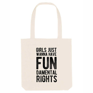 Girls Just Wanna Have Fundamental Rights Strong as Hell Tote Bag-Feminist Apparel, Feminist Gift, Feminist Tote Bag-The Spark Company