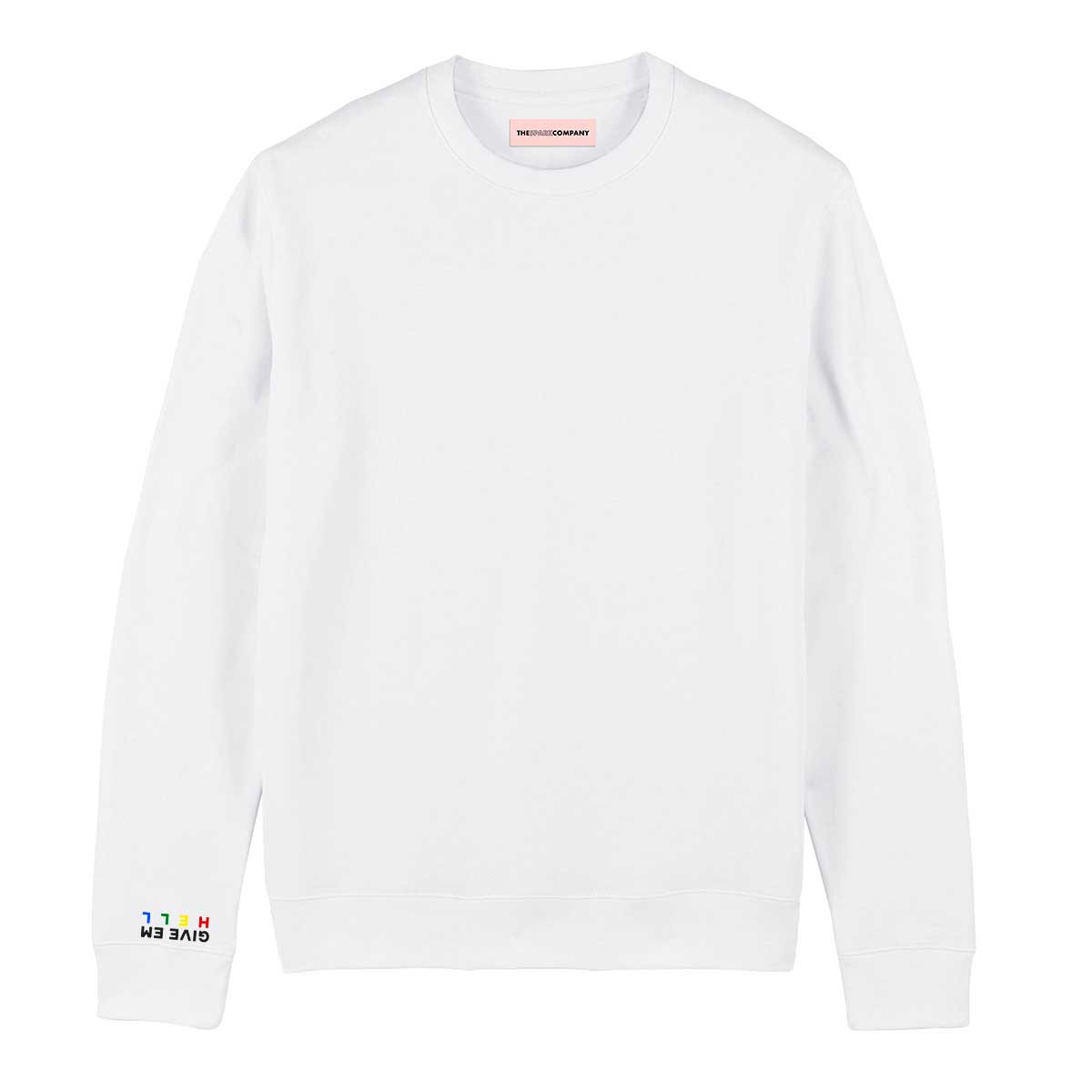 Give Em' Hell Embroidery Detail Sweatshirt-Feminist Apparel, Feminist Clothing, Feminist Sweatshirt, JH030-The Spark Company