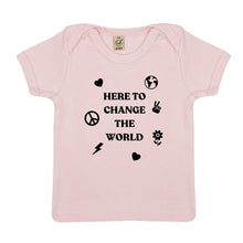Load image into Gallery viewer, Here To Change The World Baby T-Shirt-Feminist Apparel, Feminist Clothing, Feminist Baby T Shirt, EPB01-The Spark Company