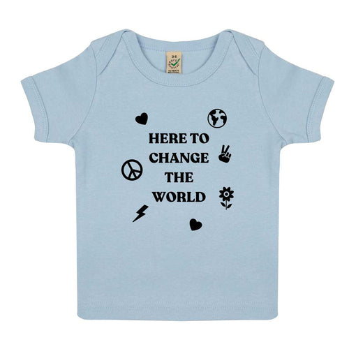 Here To Change The World Baby T-Shirt-Feminist Apparel, Feminist Clothing, Feminist Baby T Shirt, EPB01-The Spark Company