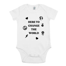 Load image into Gallery viewer, Here To Change The World Babygrow-Feminist Apparel, Feminist Clothing, Feminist Baby Onesie, EPB02-The Spark Company