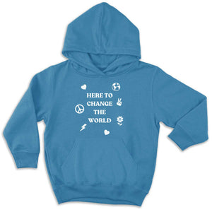 Here To Change The World Kids Hoodie-Feminist Apparel, Feminist Clothing, Feminist Kids Hoodie, JH001J-The Spark Company