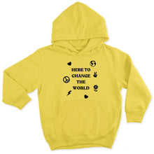 Load image into Gallery viewer, Here To Change The World Kids Hoodie-Feminist Apparel, Feminist Clothing, Feminist Kids Hoodie, JH001J-The Spark Company