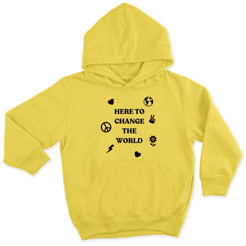 Here To Change The World Kids Hoodie-Feminist Apparel, Feminist Clothing, Feminist Kids Hoodie, JH001J-The Spark Company