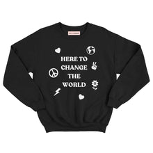 Load image into Gallery viewer, Here To Change The World Kids Sweatshirt-Feminist Apparel, Feminist Clothing, Feminist Kids Sweatshirt, JH030B-The Spark Company